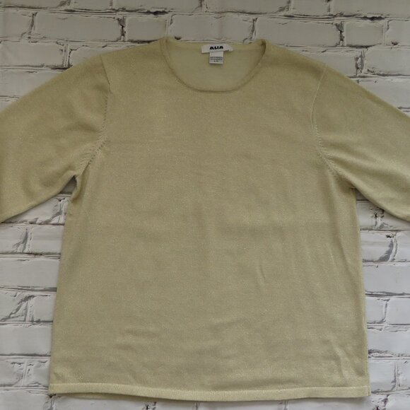 Gold Sparkly Alia Sweater With 3/4 Length Sleeves - Picture 5 of 7